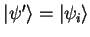 ${\vert\psi' \rangle}={\vert\psi_i \rangle}$