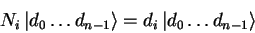\begin{displaymath}
N_i {\vert d_0\ldots d_{n-1} \rangle}=d_i {\vert d_0\ldots d_{n-1} \rangle}
\end{displaymath}