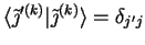 ${\langle \tilde{\jmath}'^{(k)}\vert\tilde{\jmath}^{(k)} \rangle}=\delta_{j'j}$