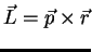 $\vec{L}=\vec{p}\times\vec{r}$