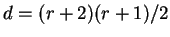 $d=(r+2)(r+1)/2$