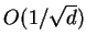 $O(1/\sqrt{d})$